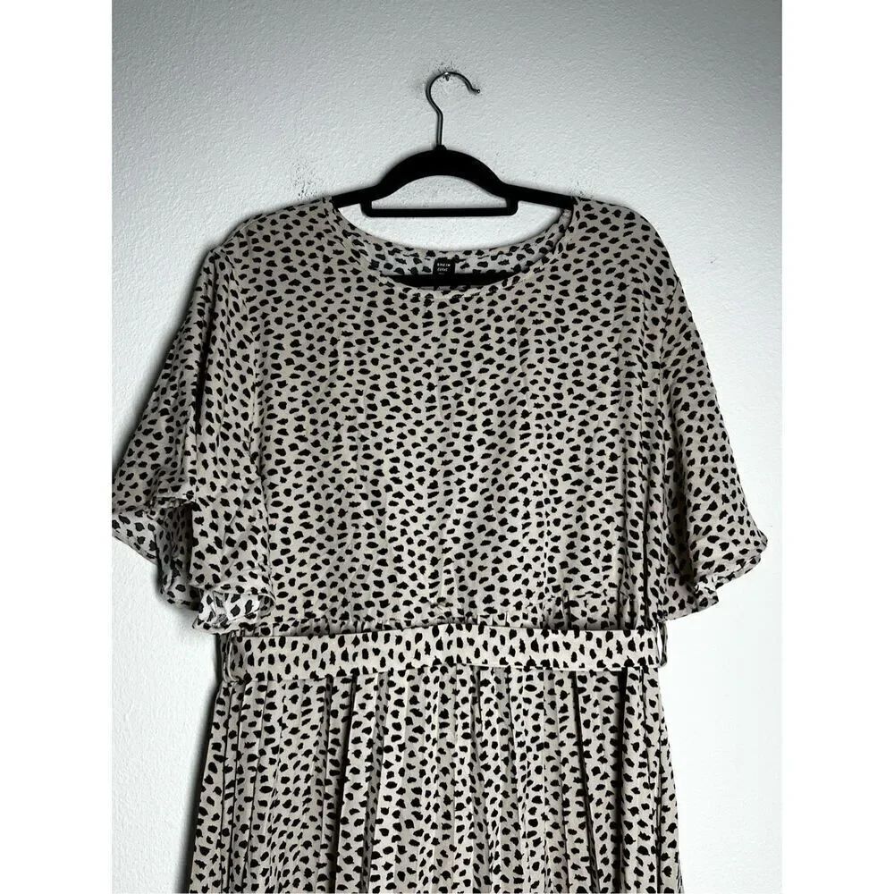 Shein Curve Bohemian Graphic Print Butterfly Sleeve Belted Dress Sz 4X Pink - Picture 5 of 15